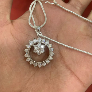 A High Quality Hot Sale Sunflower Pendant Round Brilliant Zircon Necklace For Women German <b>Silver</b> Wear Romanticr Women Jewelry - Product Image 1