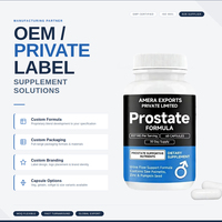 Capsules pour la santé de la prostate des hommes avec des ingrédients à base de plantes et nutritionnels