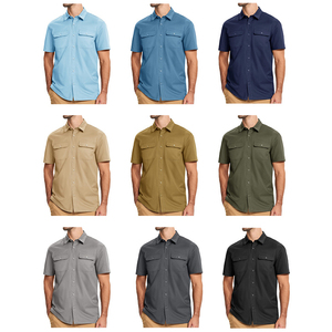 เสื้อเชิ้ตผู้ชายคุณภาพสูง แห้งเร็ว สไตล์ลำลอง ผ้าคอตตอนผสมโพลีเอสเตอร์ พร้อมปักลายตามสั่ง ดีไซน์ใหม่แบบเรียบง่าย เหมาะสำหรับเล่นกีฬาและกิจกรรมกลางแจ้ง - Product Image 6