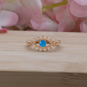 Wholesale Classic Evil Eye <b>Adjustable</b> Blue Enamel Gold Plated 925 Sterling <b>Silver</b> <b>Rings</b> for Gift & Party Occasions - Product Image 5