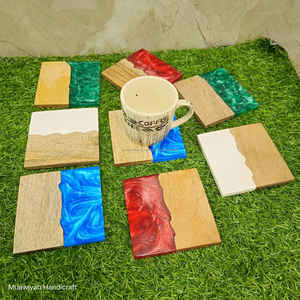 Posavasos de madera y resina de calidad perfecta, posavasos de nogal con color personalizado, estilo de lujo moderno para uso en el hogar, oficina, Hotel - Product Image 6