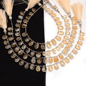 Cuentas de Citrino Natural Bio Premium al por Mayor, Facetadas en Forma de Pera, para la Fabricación de Pulseras, Collares y Joyería - Product Image 2