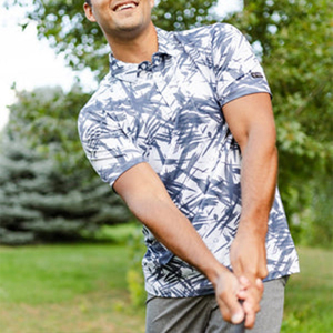 Polo de Golf de Poliéster y Spandex de Alto Rendimiento para Hombre, Personalizado al por Mayor, con Estampado Floral - Product Image 2