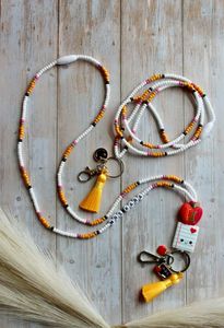 Handmade Embroidery Beaded Lanyard Colorful Floral Beadwork Neck Strap for ID <b>Badge</b> Keys and Card <b>Holder</b> - Product Image 4