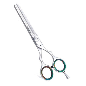 Tijeras de peluquería de 6.0 pulgadas para cortar y entresacar, con logotipo personalizado, instrumentos de belleza, entresacado y mezcla de 30 dientes - Product Image 1