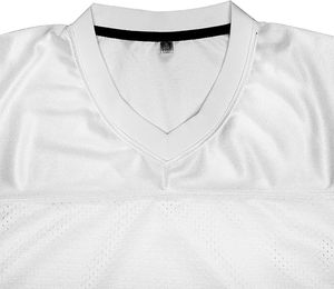Maillot de football blanc à col en V en maille, manches courtes, léger, en polyester, t-shirt de sport, vêtements de sport - Product Image 4