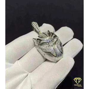 สร้อยคอจี้หน้ากากเสือดำเงินแท้ 925 ประดับด้วยมอยส์ซาไนต์ระยิบระยับ - Product Image 4