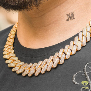 Hip Hop Style 12mm <b>VVS</b> Moissanite Diamond in 925 Sterling Silver Iced Out Cuban Link <b>Chain</b> Drop shipping Available - Product Image 2
