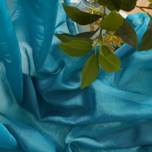 2-Piece Aqua Blue (Teal) Semi-Sheer Voile <b>Window</b> Curtain Grommet <b>Panels</b> 54\" W X 84\" L for Bedroom and Living Room - Product Image 5