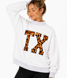 เสื้อสเวตเชิ้ตคอเต่าผ้าฟลีซสำหรับผู้หญิง TX ปักลายตามสั่ง แขนยาว ผ้าผสมโพลีเอสเตอร์และคอตตอน ทรงหลวม สวมใส่สบาย - Product Image 5