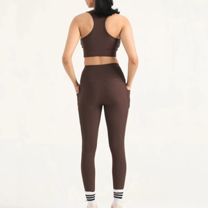 Women's Yoga Outfit Set, High Waist Stretch <b>Leggings</b> and Crop Top, Fitness Gym Workout <b>Activewear</b>, Custom OEM ODM Wholesale - Product Image 3