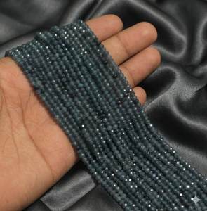 ลูกปัดหินทรง Zed Cut ขนาด 3x4 มม. สีเขียวอมฟ้า สำหรับทำเครื่องประดับ DIY สร้อยข้อมือ สร้อยคอ ต่างหู - Product Image 1