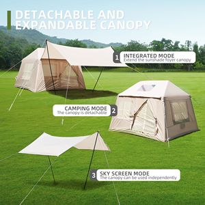 5.72m2 Easy Setup Outdoor Inflatable <b>Camping</b> Air Tent with Canopy 4 Season Windproof Glamping Mesh Windows Pump Outd - Product Image 3