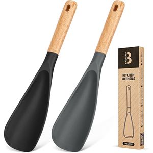 Cucchiaio da Cucina in Silicone Opaco con Manico in Legno, Senza BPA e Robusto per Pentole Antiaderenti, Ottimo Utensile per Servire - Product Image 1