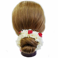 Accessoires de cheveux en plastique en forme de roses artificielles Gajra, légers, pour femmes, cadeau de mariage, Haldi, Mehndi, Sangeet, cadeaux de retour, fête du Nouvel An