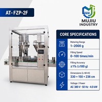 Machine de remplissage de poudre d'assaisonnement avec deux trémies à ouverture rapide et positionnement rotatif pour bouteilles en verre AT-FZP-2F