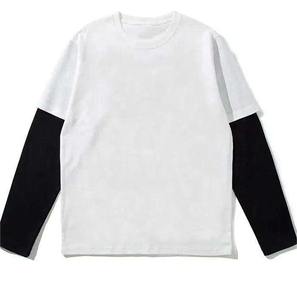 OEM Custom Heavy Cotton Double Layer Sleeve 2 1 Unisex <b>Tee</b> <b>Shirt</b> Blank Thermal T <b>Shirt</b> for Screen Printing Oversized Design - Product Image 1