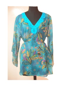 Ladies Fashionable Cotton Blouse <b>Sequin</b> Beaded Embroidered Long Sleeved Kurti Different Colors Chiffon Tunic <b>Top</b> Plus Size Dress - Product Image 5