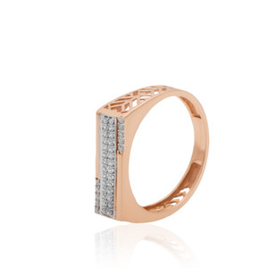 Wholesale Zota Jewel GR18/6427 <b>Mens</b> <b>Rose</b> <b>Gold</b> CZ Diamond <b>Ring</b> 18k Purity High Polish Finish Modern Global B2B Bulk - Product Image 4
