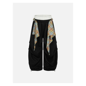 Custom Logo Heavyweight <b>Oversized</b> Baggy Sweatpants Double Layer Cotton <b>Joggers</b> Men Vintage Style - Product Image 1