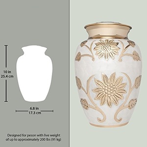 Urne funéraire de luxe en laiton pour cendres d'adultes, conteneur commémoratif, conçue avec une finition artistique haut de gamme - Product Image 4