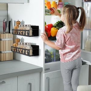 Set di 2 Portaspezie Magnetici a Forma di Gatto Nero, Cestello Magnetico in Metallo per Frigorifero, Organizzatori per Condimenti per Uso Domestico - Product Image 2