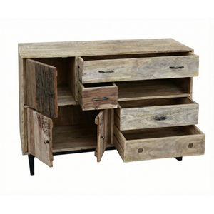 Mueble de Estilo Clásico Vintage, Aparador de Madera de Olmo Reciclada con Cajones, Mueble Auxiliar con Madera Maciza de Mango Estilo Rústico - Product Image 5