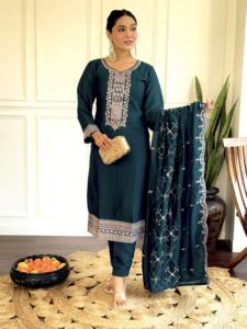 Trajes Shalwar Kameez de Seda Cosidos para Mujer, Estilo Indio-Pakistaní, de Primera Calidad, Vestido Salwar Elegante para Adultos, Venta al Por Mayor - Product Image 4