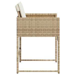 4-pezzi Beige Poly Rattan Patio sedie con cuscini comodo Set di mobili da esterno - Product Image 6