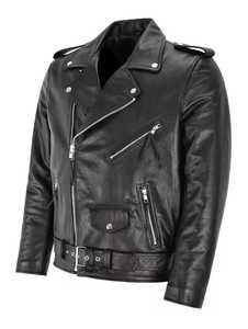 Men's Genuine Leather Motorcycle <b>Jacket</b> <b>Slim</b> <b>Fit</b> Stand Collar Breathable Zipper Closure Solid Color Wool Lining Autumn Regular - Product Image 5