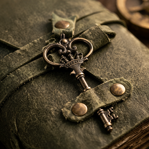 200-Page Vintage Leather Journal with Key Green Soft Leather Deckle Edge Paper Thread-Sewn Spiral Binding with deckle paper - Product Image 3