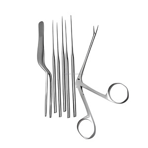 Kit de 7 Piezas de Instrumentos Quirúrgicos y de Diagnóstico ORL con Pinzas de Cocodrilo, Pinzas Adson Bayonet y Curetas para Oído - Proveedor Mayorista - Product Image 3
