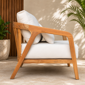 Solid Wood Accent Chair Manufacturer Custom Teak <b>Armchair</b> Factory OEM ODM Indonesian Wooden Furniture Wholesale Export Supplier - Product Image 2