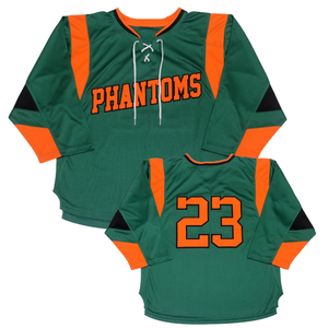 Maillot de hockey sur glace personnalisé fabriqué en usine, impression par sublimation, maille premium, patchs en sergé brodés, style col en V pour adultes et enfants - Product Image 3