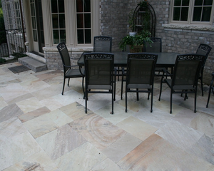 Losas de Pavimento de Arenisca Fósil Color Menta GROCON |   Piedra Natural India para Patio, Jardín y Paisajismo Exterior |   Calibrado y Cortado a Mano - Product Image 3