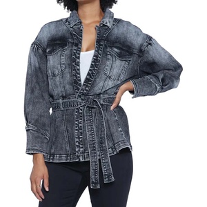 Chaqueta vaquera de invierno personalizada, extragrande y reversible para mujer, estilo boyfriend de manga regular y corte holgado - Product Image 1