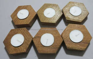 Candelero de madera de calidad superior, decoración moderna hecha a mano, recién llegado, candelita triangular y soporte de pilar para Navidad - Product Image 2