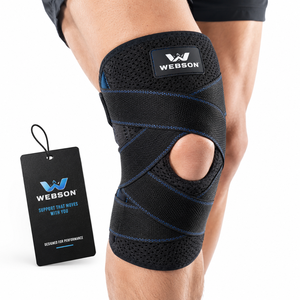ผ้าพันเข่ายกน้ำหนัก WABSON SPORT แบบยืดหยุ่น พร้อมแถบตีนตุ๊กแก ป้องกันอย่างมืออาชีพ สวมใส่สบาย ขายส่ง - Product Image 1
