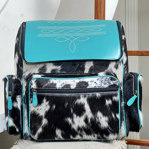Mochila de Cuero Vacuno al por Mayor con Costuras de Bota, Diseño de Solapa Hecho a Mano, Mochila de Moda para Mujer, Viajes y Escuela - Product Image 4