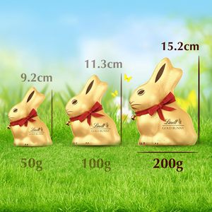 Lindtt Gold Bunny 200g Milk Chocolate Classic Swiss Made <b>Easter</b> Gift Premium Foil Wrapped Chocolate Bunny Bulk Supply Germany - Product Image 4