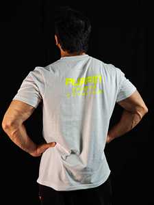 T-shirt à manches courtes col rond pour homme PUFFIN SPORTS, logo en silicone, jersey décontracté, tricoté, 100% coton respirant, imprimé à l'écran - Product Image 4