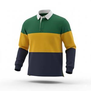 Maillots de rugby personnalisés à manches longues pour hommes, polos rayés épais, vêtements d'extérieur - Product Image 4