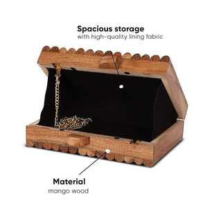 Bolso de Mano Tipo Clutch con Textura de Madera Premium, Elegante, Casual, para Novia, con Correa Desmontable para Mujer - Product Image 4