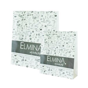 Bolsa de Papel Kraft Blanca Personalizada para Comida de Restaurante, con Asas Retorcidas, para Llevar - Product Image 1