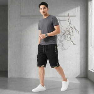 Shorts cargo pour homme Power, avec empiècements latéraux camouflage, taille à cordon de serrage, respirants, décontractés, style Bermuda - Product Image 6