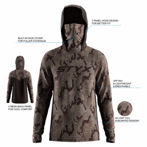 Men's Fishing Sun Shirt With Face Cover Quick Dry UPF Protection Custom Logo Offshore Sea Fishing <b>Hoodie</b> OEM Wholesale - Product Image 5