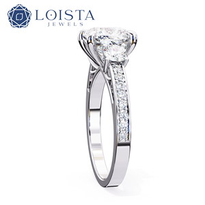 Bague de fiançailles solitaire de luxe en or massif 18 carats avec diamant de laboratoire magnifique de 0,54 ct, certifiée IGI, pour femme - Product Image 2