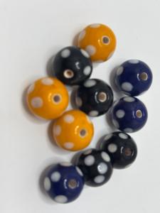 Cuentas de vidrio Skunk hechas a mano, cuentas comerciales de lunares, cuentas redondas de lampwork para la fabricación de joyas, manualidades, collares, pulseras, cajas y coníferas - Product Image 3