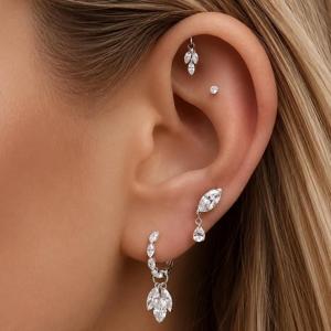 Vintage Screw Back <b>Drop</b> Earrings 0.4CT Pear Cut Lab Grown Diamond 10k 14k 18k Solid Gold Color E Clarity VVS Fine Women Earring - Product Image 6