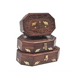Caja de madera Natural pura de colección Premium con estilo antiguo con material de resina, trabajo de incrustaciones de nácar para caja de regalo de fragancia - Product Image 1